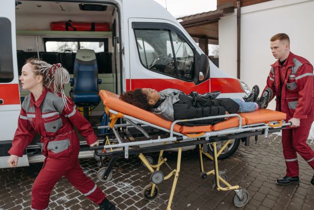 An ambulance with stretcher